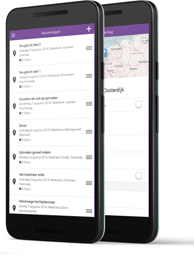 Schrijf je reisdagboek gratis met kaart en gps via onze adroid app ook als je even geen internet hebt